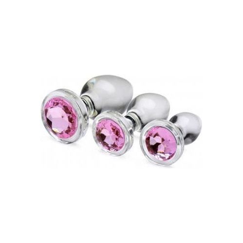 Pink Gem Anaalplug Set Van Glas